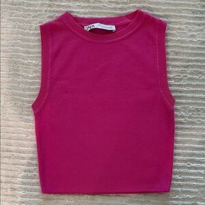 Zara Fuchsia Sleeveless Knit Top